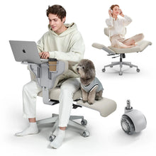 NEWTRAL FREEDOM-X PRO Fabric Waterproof Multi-Posture Cross-Legged Chair with Armrest Transparent Skate Wheels