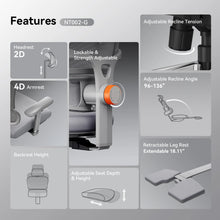 NEWTRAL NT002 Ergonomic Office Chair with Footrest High Back Desk Chair with Unique Adjustable Lumbar Support Backrest Seat Depth Adjustment Tilt Function 4D Armrest Recliner Chair for Home Office