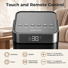 Teendow GD9215AD20 2000W Electric Fan Heater, 34dB Ultra Quiet PTC Ceramic Fan Heater with Remote, Smart ECO Thermostat, 12H Timer & 90° Oscillation, Fast Heating for Bedroom Home Office RV