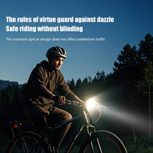 Solar Rechargeable Zoomable Bicycle Headlight 1600mAH Anti-glare Red Warning Lamp Type-C Charging Bike Front Light for Night Riding Safety