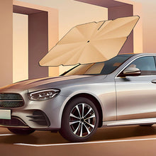 Coated Car Sunshade Umbrella Thickened V-Shaped Opening Front Windshield Curved Handle Car Anti UV Umbrella 360° Center Pole Rotation
