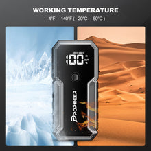 Popdeer PD-J01 20000mah 2500a carro ir para iniciantes 12v saída usb dupla display lcd para 8.0 gás/6.0l diesel