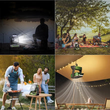 Portable 4 Speed Camping Fan with Rechargeable Battery Cordless Outdoor Cool Ceiling Fan with LED Light Air Circulators