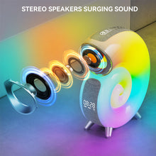 Smart Bluetooth Speaker Desk Lamp, Conch Alarm Clock APP Control RGB Atmosphere Night Light Sleep Aid Bluetooth Speaker