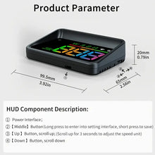 Car HUD Head-up Display GPS Multi-function Speedometer HD Instrument Display Over-speed Warning for All Vehicle