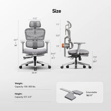NEWTRAL NT002 Ergonomic Office Chair with Footrest High Back Desk Chair with Unique Adjustable Lumbar Support Backrest Seat Depth Adjustment Tilt Function 4D Armrest Recliner Chair for Home Office