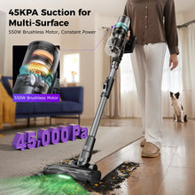 Proscenic P16 Cordless Vacuum Cleaner – 45000Pa Suction, 55Min Runtime, Anti-Tangle, GreenEye Laser, Foldable Design for Pet Hair, Carpets & Hard Floors
