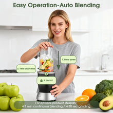 Teendow BL916AB 2-in-1 Smoothie Blender & Coffee Grinder 1200W, 25000 RPM Personal Portable Mixer with 3 Travel Cups, Self-Cleaning, Perfect for Home, Outdoor, Camping