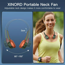 Neck Fan Portable Quiet Hanging Neck Cooling Fan Hands Free USB Rechargeable Outdoor Activity Jogging Travel