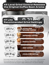 HiBREW H7 Lite Espresso Machine with Grinder 20 Bar Coffee Maker 44 Grind Settings PID & NTC Temperature Control Powerful Steam Wand