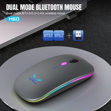 M60 Wireless Mouse with RGB Lighting Dual 2.4G & Bluetooth Connectivity Adjustable DPI Long Battery Life USB-C Charging Compatible with Windows/iOS