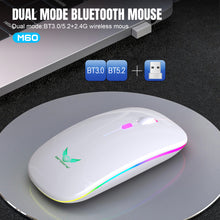M60 Wireless Mouse with RGB Lighting Dual 2.4G & Bluetooth Connectivity Adjustable DPI Long Battery Life USB-C Charging Compatible with Windows/iOS