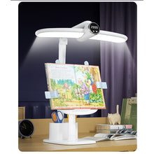 Three Gears Adjustable Eye-care Desk LED Reading Lamp with Reading Bookshelf,Clock,Pen Holder Storage for Children Students Study