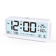 Multifunctional Electronic LCD Alarm Clock With Calendar Time Humidity Temperature Display Adjustable Backlight Battery Powered