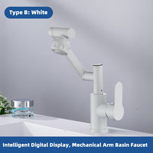 Sink Basin Type Led Temperature Digital Display Faucet Hot And Cold Water Mixer 1080° Rotation Two Outlet Modes Bathroom Faucet