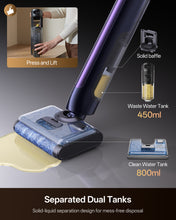 Ultenic ACl TriFlex Cordless Wet Dry Vacuum Cleaner, 180° Lay-Flat Suction Wiper, 55 Minutes Runtime, Self-Cleaning System, Separated Dual Tanks, for Household Cleaning