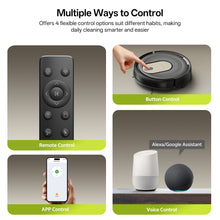 Vactidy W8 Robot Vacuum and Mop Combo, 5000Pa Strong Suction, 150Min Runtime, Smart App & Voice Control, Self-Charging Robotic Vacuum Cleaner for Pet Hair, Carpet & Hard Floor