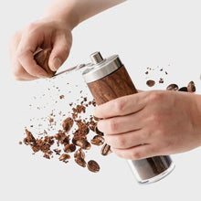 Adjustable Settings Manual Coffee Grinder Portable Burr Coffee Hand Grinder with Folding Handle, Ceramic Core and Built-in Bearing in Top Cover