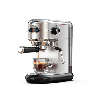 Máquina de café expresso semiautomática HiBREW H11 1450W 1.1L 19Bar de alta extração 25s Aquecimento rápido Máquina de café de xícara única/dupla UE