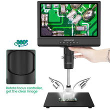 Andonstar AD209 Microscópio digital de 10,1 polegadas 1080P ajustável com display LCD para soldar microscópio para reparo de relógio de telefone